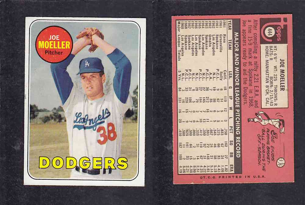 1969 TOPPS BASEBALL CARD #444 M. MOELLER photo 1969 TOPPS BASEBALL CARD #444 M. MOELLER photo
