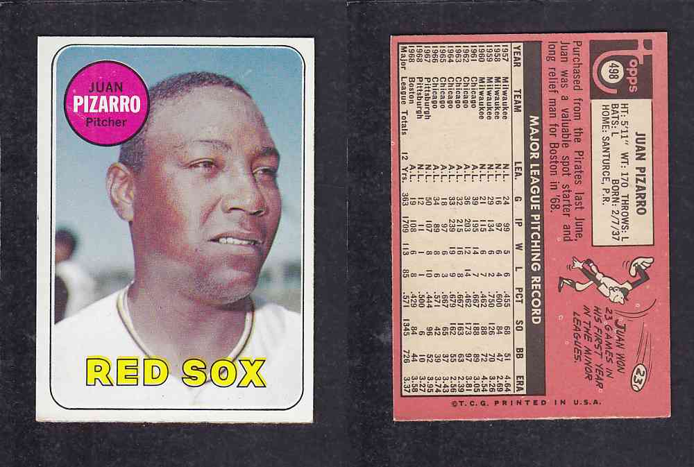 1969 TOPPS BASEBALL CARD #498 M. PIZZARO photo 1969 TOPPS BASEBALL CARD #498 M. PIZZARO photo