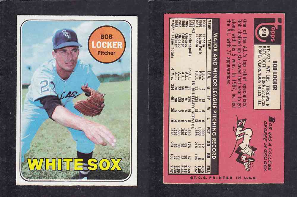 1969 TOPPS BASEBALL CARD #548 M. LOCKER photo