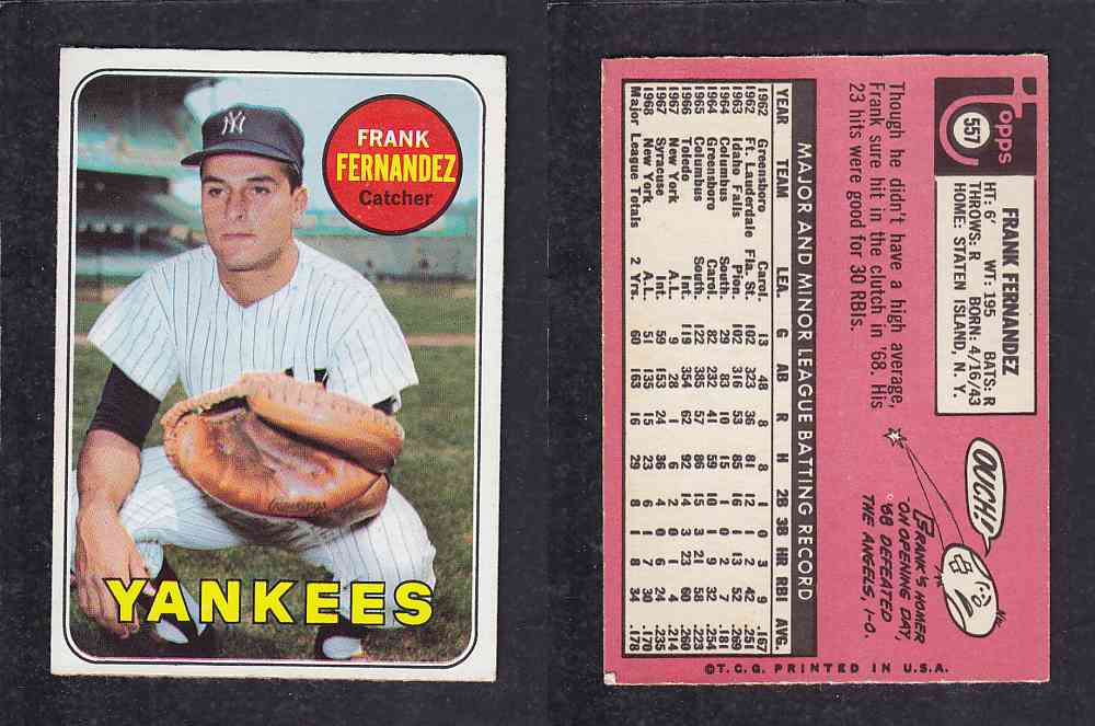 1969 TOPPS BASEBALL CARD #557 M. FERNANDEZ photo 1969 TOPPS BASEBALL CARD #557 M. FERNANDEZ photo