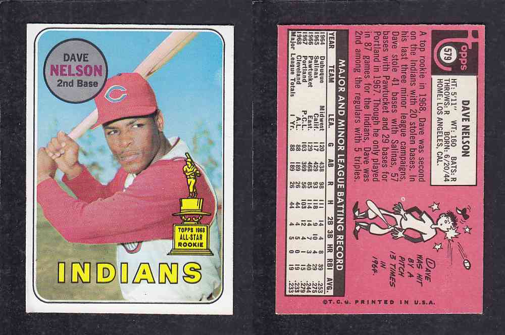 1969 TOPPS BASEBALL CARD #579 M. NELSON photo 1969 TOPPS BASEBALL CARD #579 M. NELSON photo