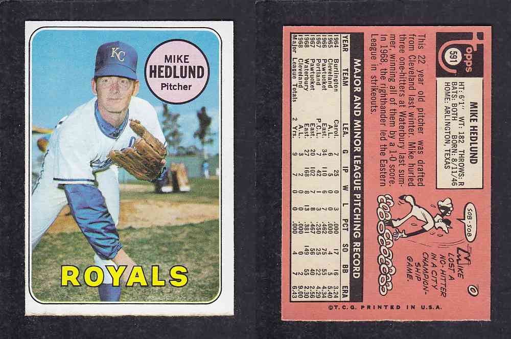 1969 TOPPS BASEBALL CARD #591 M. HEDLUND photo 1969 TOPPS BASEBALL CARD #591 M. HEDLUND photo