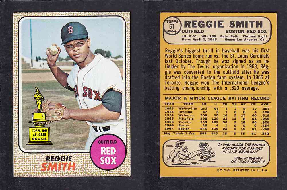 1968 TOPPS BASEBALL CARD #61 R. SMITH photo 1968 TOPPS BASEBALL CARD #61 R. SMITH photo