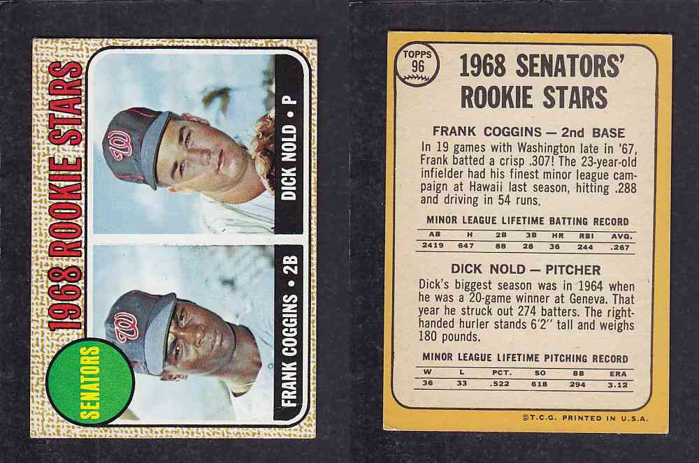 1968 TOPPS BASEBALL CARD #96 ROOKIE STARS photo 1968 TOPPS BASEBALL CARD #96 ROOKIE STARS photo