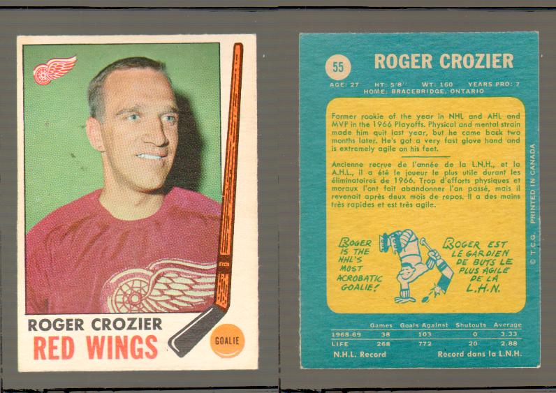 1969-70 O-PEE-CHEE HOCKEY CARD #55 ROGER CROZIER photo 1969-70 O-PEE-CHEE HOCKEY CARD #55 ROGER CROZIER photo