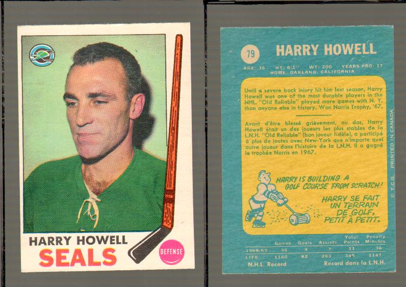 1969-70 O-PEE-CHEE HOCKEY CARD #79 HARRY HOWELL photo 1969-70 O-PEE-CHEE HOCKEY CARD #79 HARRY HOWELL photo