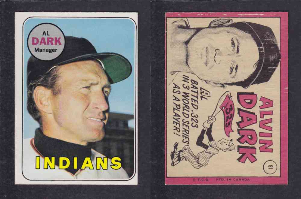 1969 O-PEE-CHEE BASEBALL CARD #91 A. DARK photo 1969 O-PEE-CHEE BASEBALL CARD #91 A. DARK photo