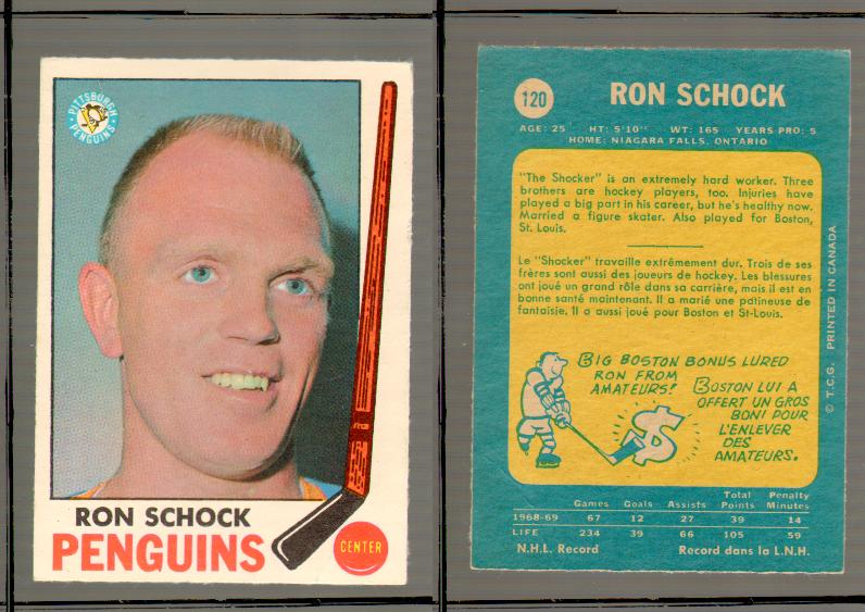 1969-70 O-PEE-CHEE HOCKEY CARD #120 RON SCHOCK photo 1969-70 O-PEE-CHEE HOCKEY CARD #120 RON SCHOCK photo