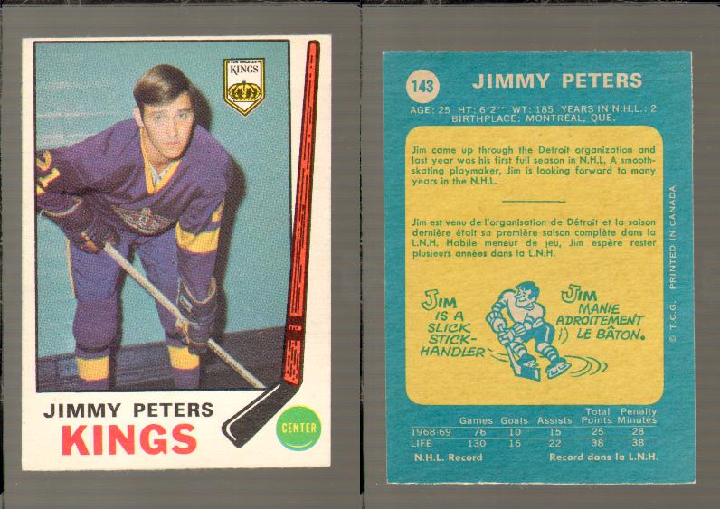 1969-70 O-PEE-CHEE HOCKEY CARD #143 JIMMY PETERS photo 1969-70 O-PEE-CHEE HOCKEY CARD #143 JIMMY PETERS photo