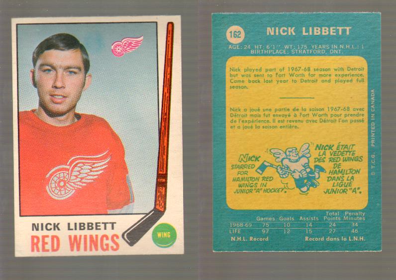 1969-70 O-PEE-CHEE HOCKEY CARD #162 NICK LIBBETT photo 1969-70 O-PEE-CHEE HOCKEY CARD #162 NICK LIBBETT photo