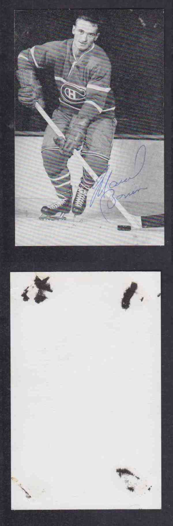 1960 'S MONTREAL CANADIENS M.BONIN  AUTOGRAPHED POST CARD photo