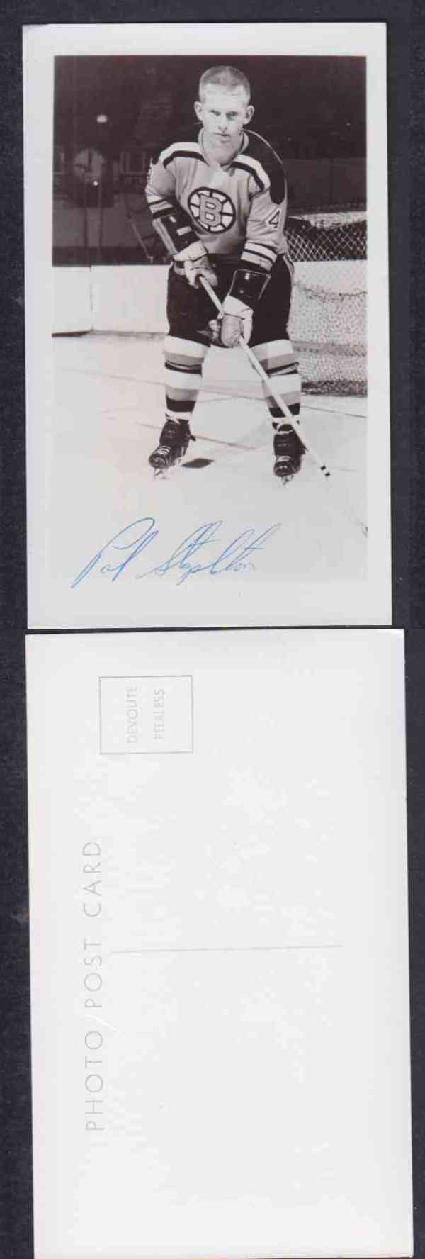 1960 'S BOSTON BRUINS P.STAPLETON  AUTOGRAPHED POST CARD photo