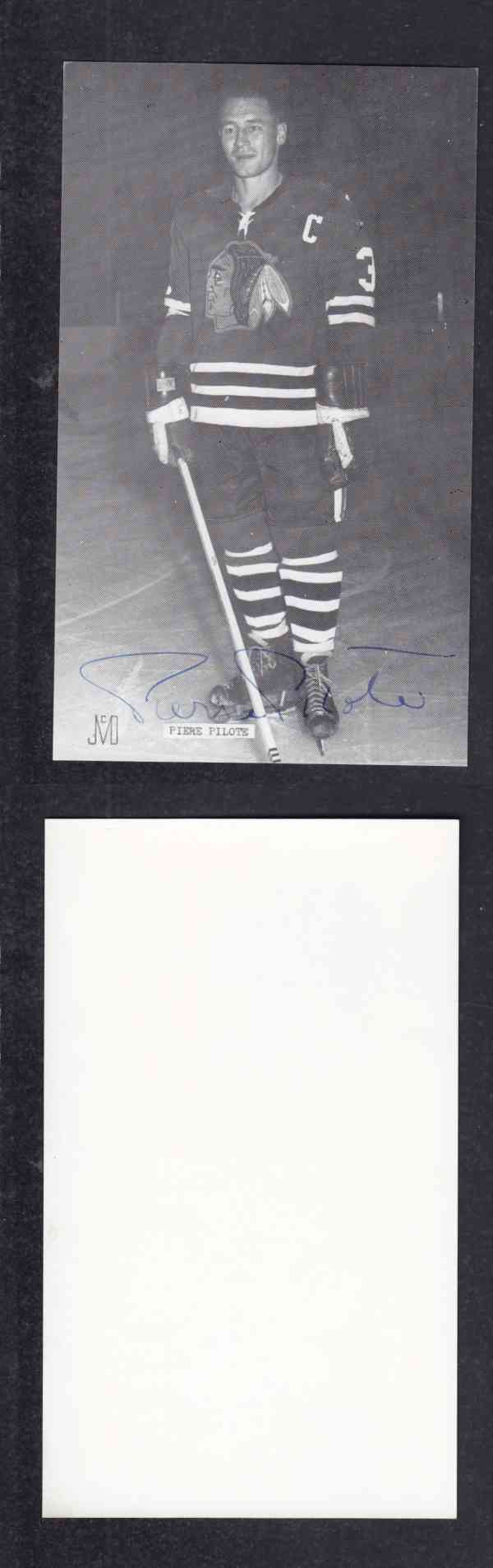 1960 'S CHICAGO BLACKHAWKS P.PILOTE AUTOGRAPHED POST CARD photo