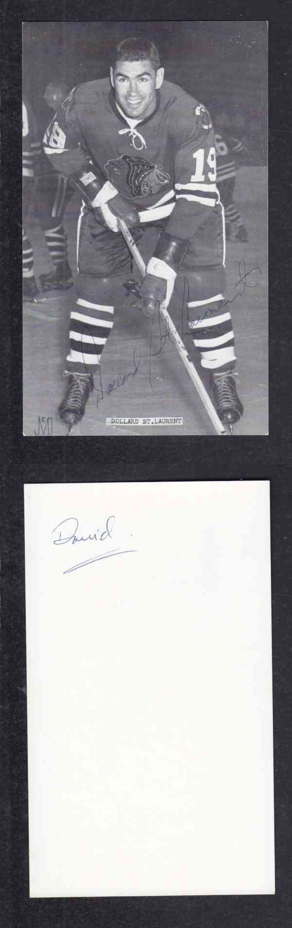 1960 'S CHICAGO BLACKHAWKS D.ST-LAURENT   AUTOGRAPHED POST CARD photo