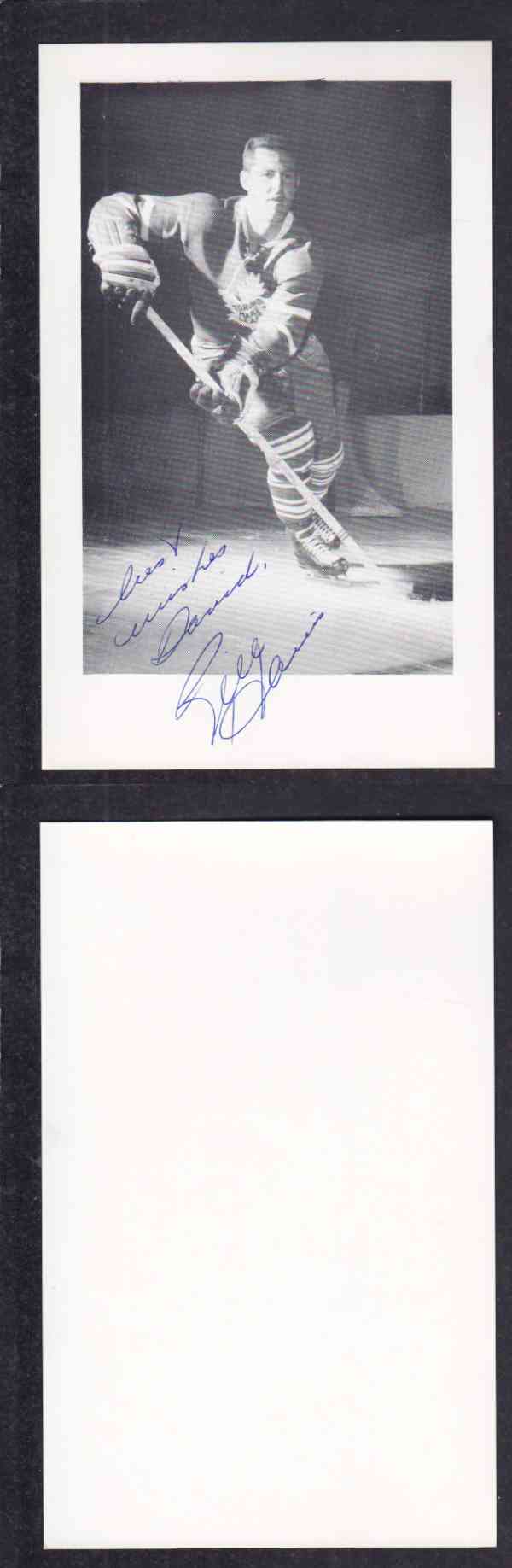 1960 'S TORONTO MAPLE LEAFS B.HARRIS  AUTOGRAPHED POST CARD photo