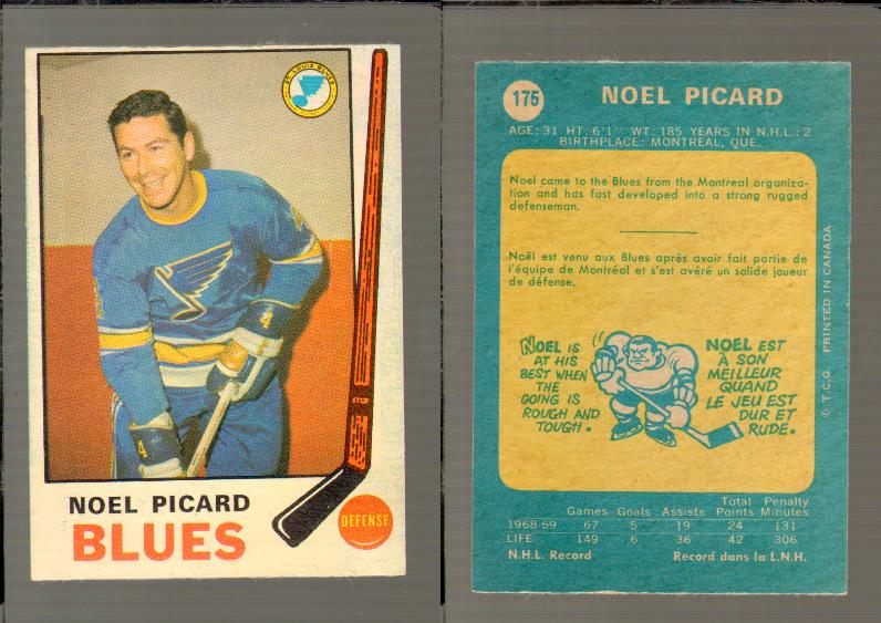 1969-70 O-PEE-CHEE HOCKEY CARD #175 NOEL PICARD photo 1969-70 O-PEE-CHEE HOCKEY CARD #175 NOEL PICARD photo