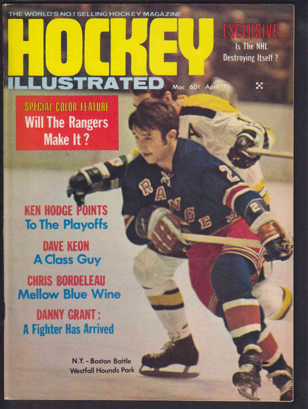 1971 HOCKEY ILLUSTRATED FULL MAGAZINE B. PARK ON COVER photo