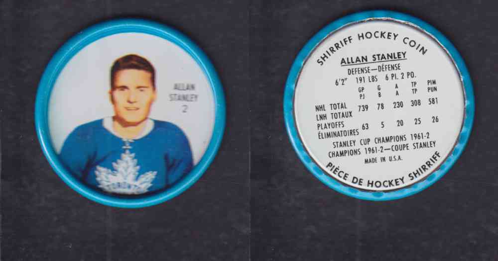 1962-63 SHIRRIFF HOCKEY COIN #2 A. STANLEY photo 1962-63 SHIRRIFF HOCKEY COIN #2 A. STANLEY photo