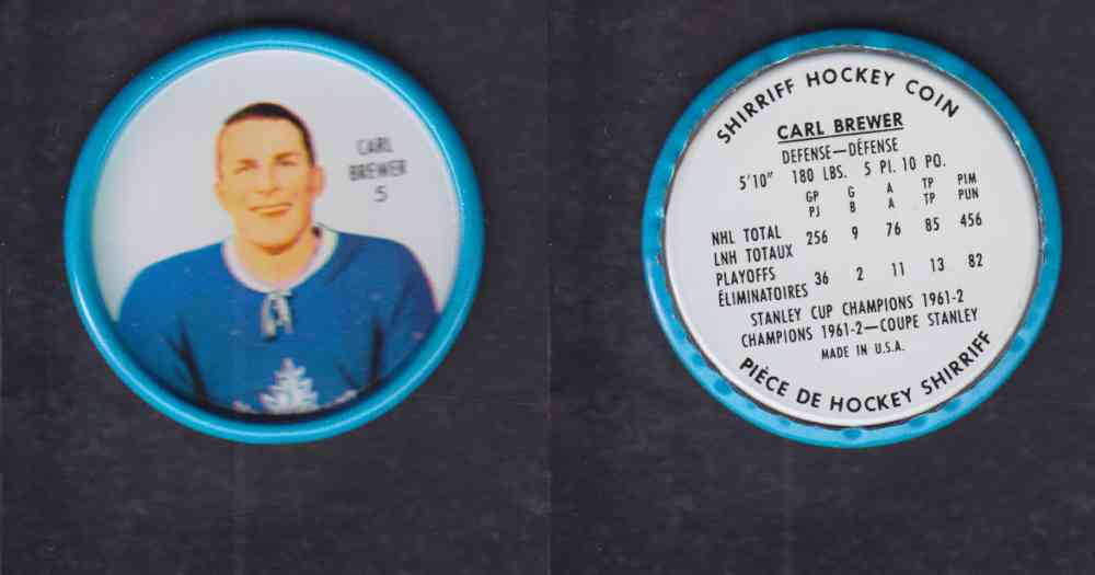 1962-63 SHIRRIFF HOCKEY COIN #5. C. BREWER photo 1962-63 SHIRRIFF HOCKEY COIN #5. C. BREWER photo