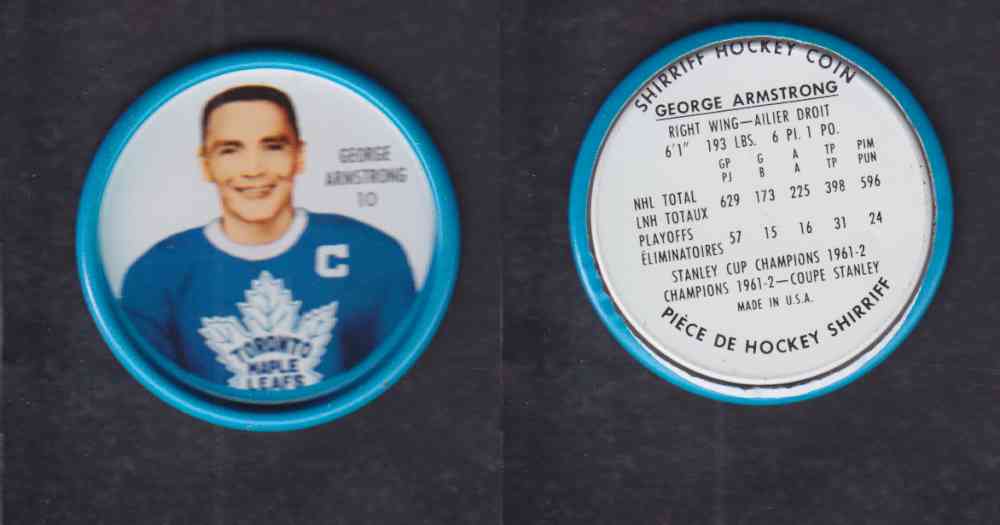 1962-63 SHIRRIFF HOCKEY COIN #10 G. ARMSTRONG photo 1962-63 SHIRRIFF HOCKEY COIN #10 G. ARMSTRONG photo