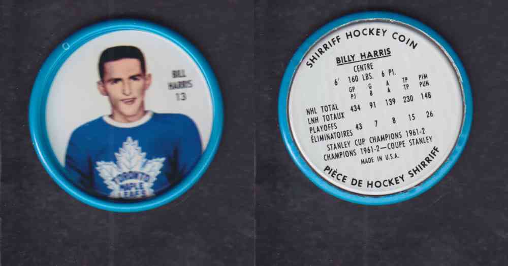 1962-63 SHIRRIFF HOCKEY COIN #13 B. HARRIS photo 1962-63 SHIRRIFF HOCKEY COIN #13 B. HARRIS photo