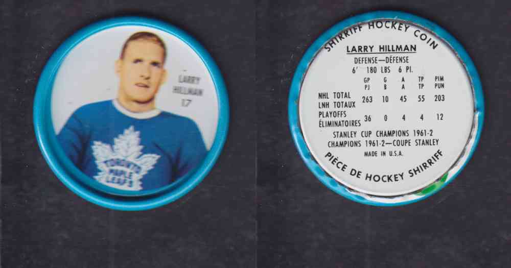 1962-63 SHIRRIFF HOCKEY COIN #17 L. HILLMAN photo 1962-63 SHIRRIFF HOCKEY COIN #17 L. HILLMAN photo