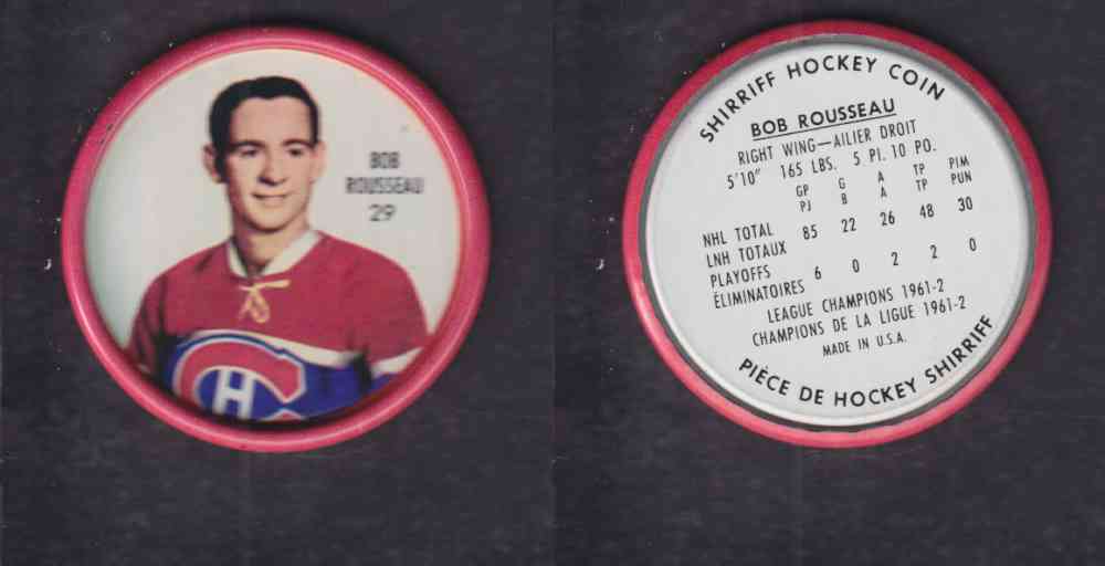 1962-63 SHIRRIFF HOCKEY COIN #29 B. ROUSSEAU photo 1962-63 SHIRRIFF HOCKEY COIN #29 B. ROUSSEAU photo
