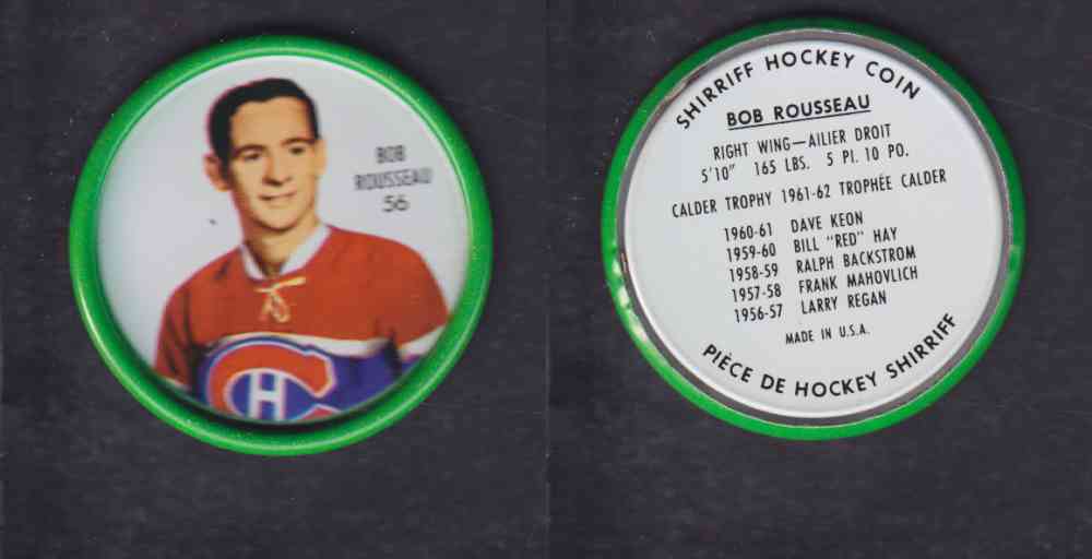1962-63 SHIRRIFF HOCKEY COIN #56 B. ROUSSEAU photo 1962-63 SHIRRIFF HOCKEY COIN #56 B. ROUSSEAU photo
