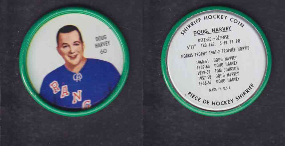 1962-63 SHIRRIFF HOCKEY COIN #60 D. HARVEY photo 1962-63 SHIRRIFF HOCKEY COIN #60 D. HARVEY photo