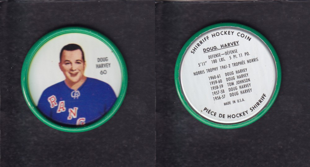 1962-63 SHIRRIFF HOCKEY COIN #60 D. HARVEY photo 1962-63 SHIRRIFF HOCKEY COIN #60 D. HARVEY photo