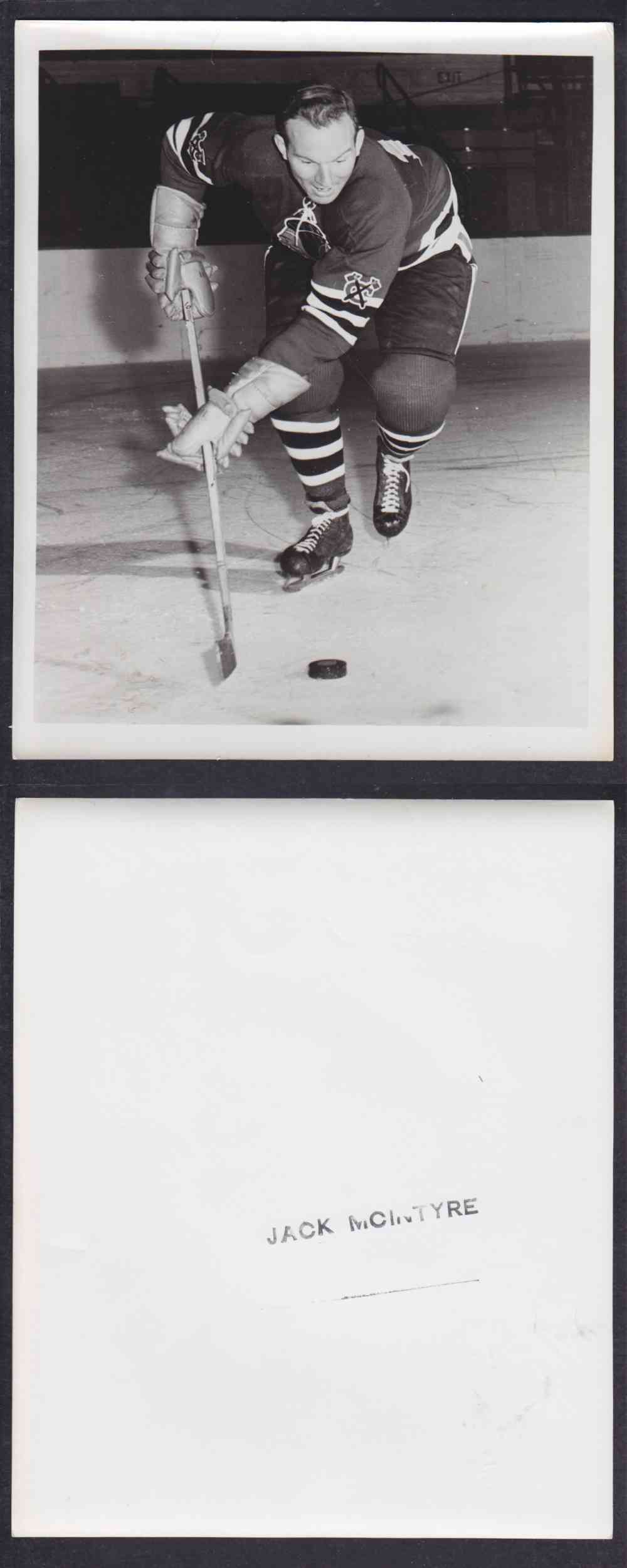 1950'S CHICAGO BLACKHAWKS PHOTO J. MCINTYRE photo 1950'S CHICAGO BLACKHAWKS PHOTO J. MCINTYRE photo
