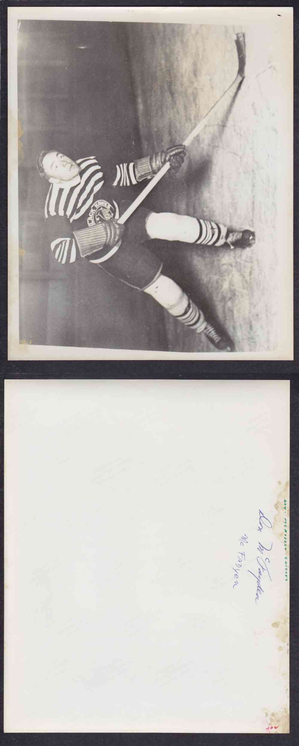 1960'S CHICAGO BACKHAWKS OLD TIMER PHOTO D. MCFAYDEN photo 1960'S CHICAGO BACKHAWKS OLD TIMER PHOTO D. MCFAYDEN photo