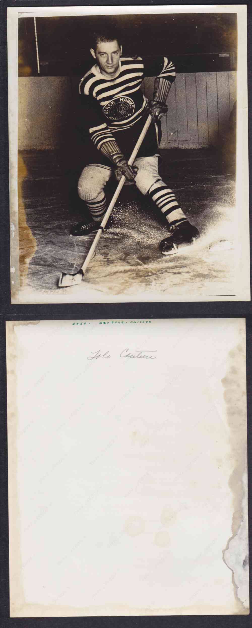 1960'S CHICAGO BACKHAWKS OLD TIMER PHOTO L. COUTURE photo 1960'S CHICAGO BACKHAWKS OLD TIMER PHOTO L. COUTURE photo