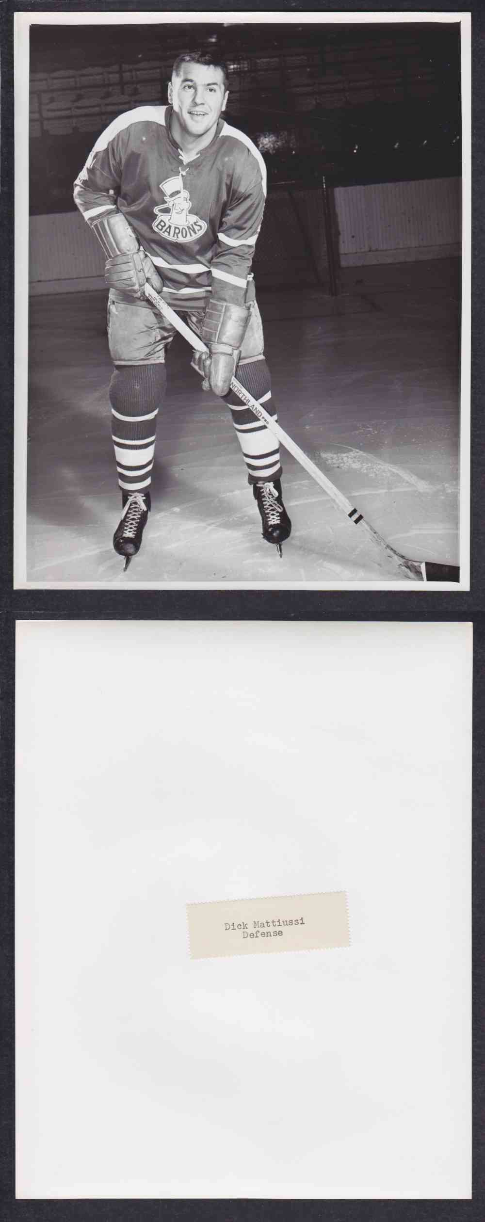 1960'S CLEVELAND BARONS PHOTO D. MATTIUSSI photo 1960'S CLEVELAND BARONS PHOTO D. MATTIUSSI photo