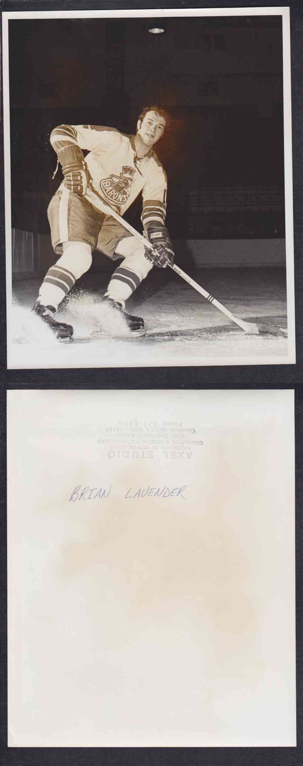 1960'S CLEVELAND BARONS PHOTO B. LAVENDER photo