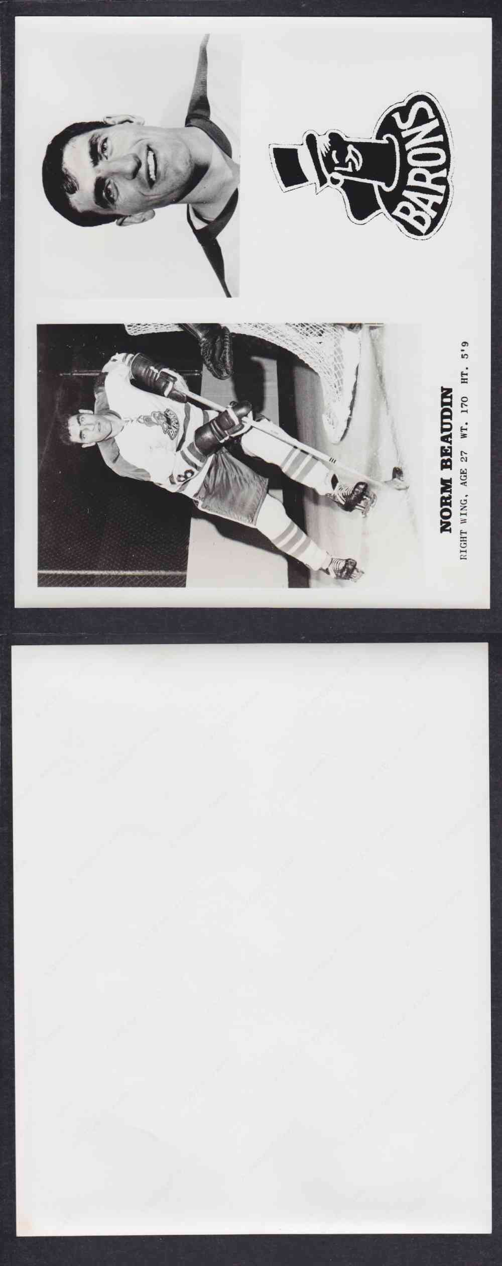 1960'S CLEVELAND BARONS PHOTO N. BEAUDIN photo 1960'S CLEVELAND BARONS PHOTO N. BEAUDIN photo