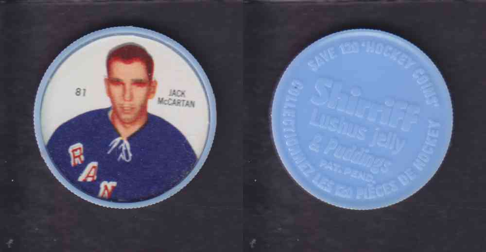 1960-61 SHIRRIFF HOCKEY COIN #81 J. McCARTAN photo 1960-61 SHIRRIFF HOCKEY COIN #81 J. McCARTAN photo