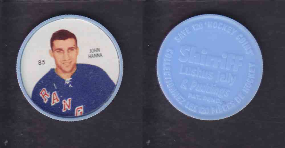 1960-61 SHIRRIFF HOCKEY COIN #85 J. HANNA photo 1960-61 SHIRRIFF HOCKEY COIN #85 J. HANNA photo