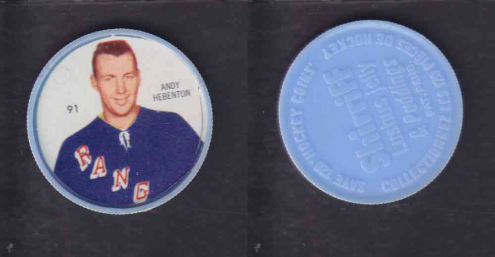 1960-61 SHIRRIFF HOCKEY COIN  #91  A. HEBENTON photo