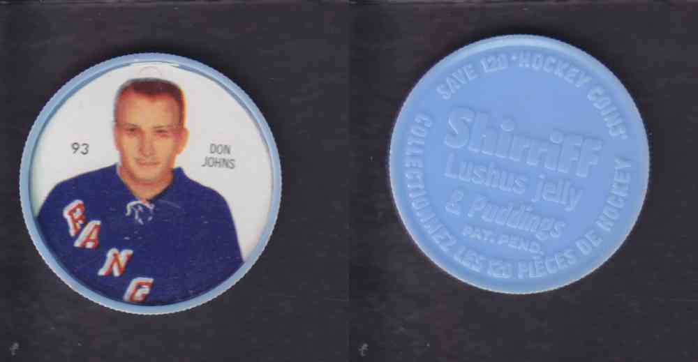 1960-61 SHIRRIFF HOCKEY COIN  #93  D. JOHNS photo