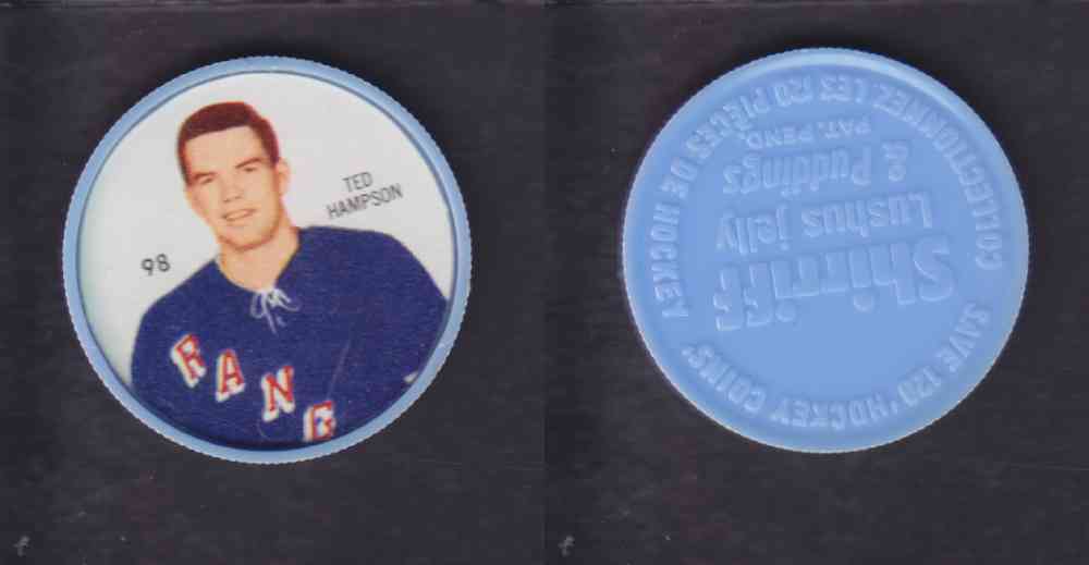 1960-61 SHIRRIFF HOCKEY COIN #98 T. HAMPSON photo 1960-61 SHIRRIFF HOCKEY COIN #98 T. HAMPSON photo