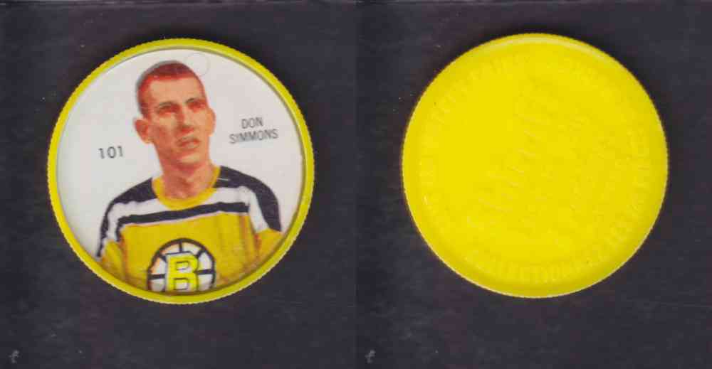 1960-61 SHIRRIFF HOCKEY COIN #101 D. SIMMONS photo 1960-61 SHIRRIFF HOCKEY COIN #101 D. SIMMONS photo