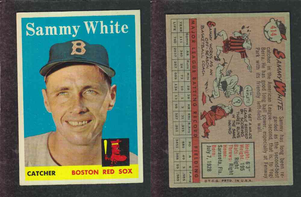1958 TOPPS BASEBALL CARD #414 S. WHITE photo 1958 TOPPS BASEBALL CARD #414 S. WHITE photo