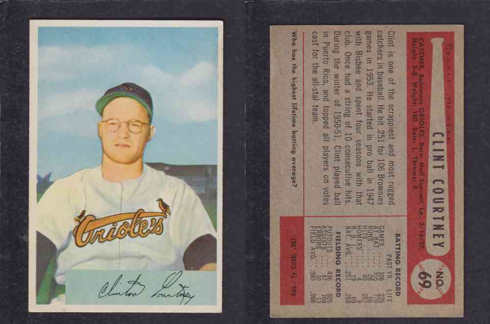 1954 BOWMAN BASEBALL CARD #69 C. COURTNEY photo