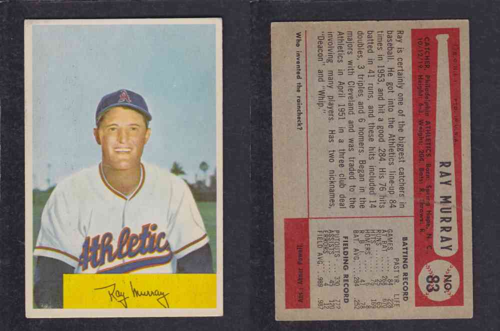 1954 BOWMAN BASEBALL CARD #83 R. MURRAY photo 1954 BOWMAN BASEBALL CARD #83 R. MURRAY photo