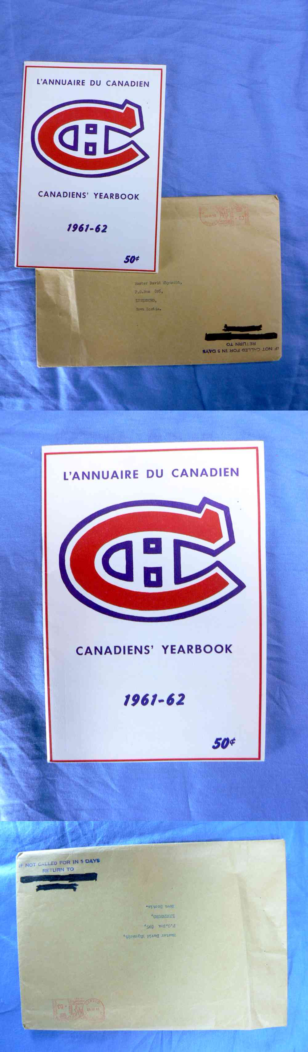 1961-62 MONTREAL CANADIENS YEARBOOK & ENVELOPE photo