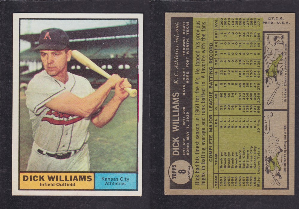 1962 TOPPS BASEBALL CARD #8 D. WILLIAMS photo 1962 TOPPS BASEBALL CARD #8 D. WILLIAMS photo