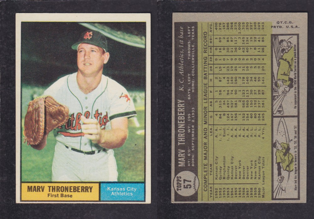 1962  TOPPS BASEBALL CARD #57  M. THRONEBERRY photo