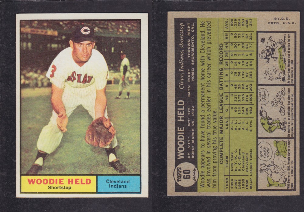 1962  TOPPS BASEBALL CARD #60  W. HELD photo