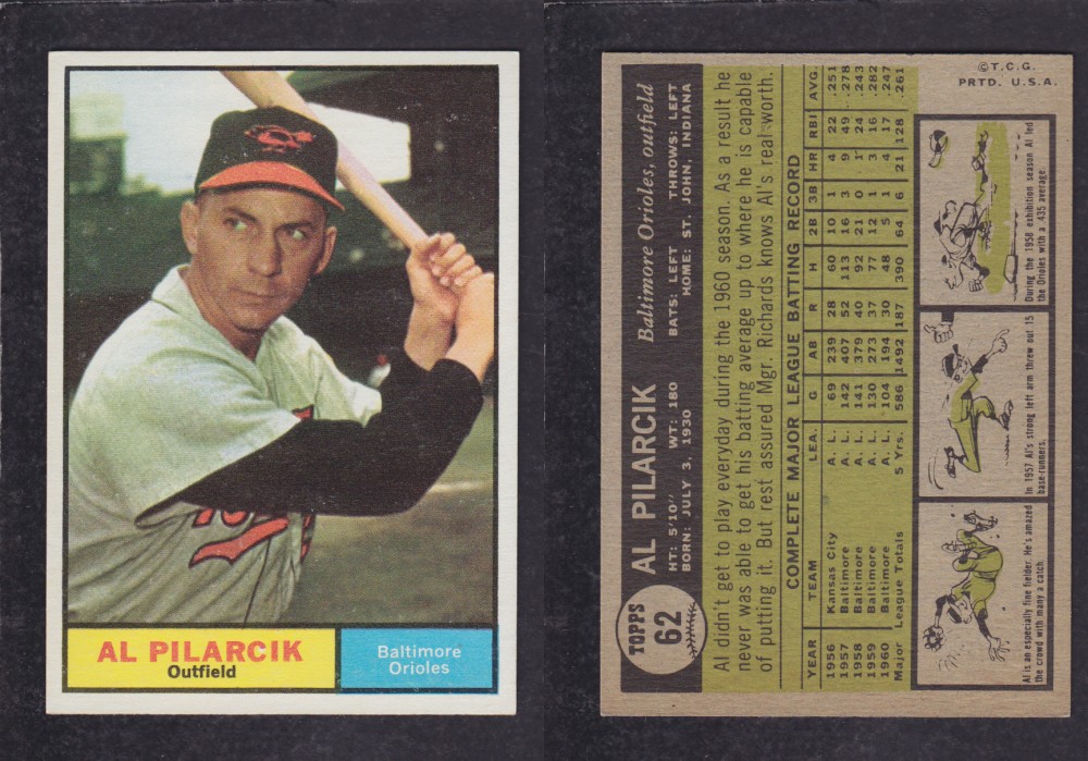1962 TOPPS BASEBALL CARD #62 A. PILARCIK photo 1962 TOPPS BASEBALL CARD #62 A. PILARCIK photo